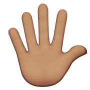 🖐🏽 Emoji Hand mit gespreizten Fingern: mittlere Hautfarbe Apple iOS 15.4.