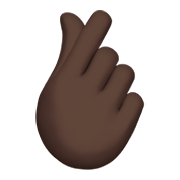 🫰🏿 Emoji Mano Con El Dedo Índice Y El Pulgar Cruzados: Tono De Piel Oscuro en Apple iOS 15.4.