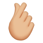 🫰🏼 Emoji Mano Con El Dedo Índice Y El Pulgar Cruzados: Tono De Piel Claro Medio en Apple iOS 15.4.