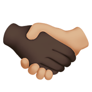 🫱🏿‍🫲🏼 Emoji Handschlag: dunkle Hautfarbe, mittelhelle Hautfarbe Apple iOS 15.4.