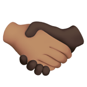 🫱🏽‍🫲🏿 Emoji Handschlag: mittlere Hautfarbe, dunkle Hautfarbe Apple iOS 15.4.