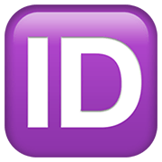 🆔 Emoji Großbuchstaben ID in lila Quadrat Apple iOS 15.4.