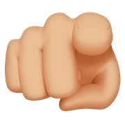 🫵🏼 Emoji Índice Apuntando Al Espectador: Tono De Piel Claro Medio en Apple iOS 15.4.