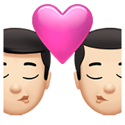 👨🏻‍❤️‍💋‍👨🏻 Emoji sich küssendes Paar - Mann: helle Hautfarbe, Mann: helle Hautfarbe Apple iOS 15.4.