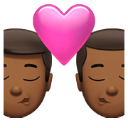 👨🏾‍❤️‍💋‍👨🏾 Emoji Beso - Hombre: Tono De Piel Oscuro Medio, Hombre: Tono De Piel Oscuro Medio en Apple iOS 15.4.