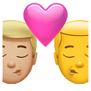 👨🏼‍❤️‍💋‍👨 Emoji sich küssendes Paar - Mann: mittelhelle Hautfarbe, Hombre Apple iOS 15.4.