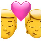 👨‍❤️‍💋‍🧑 Emoji sich küssendes Paar: Mannn, Person Apple iOS 15.4.