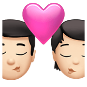 Emoji 👨🏻‍❤️‍💋‍🧑🏻 Bacio Tra Coppia: uomo, persona, Carnagione Chiara su Apple iOS 15.4.