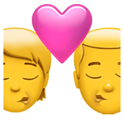 🧑‍❤️‍💋‍👨 Emoji sich küssendes Paar: Person, Mannn Apple iOS 15.4.