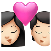 👩🏻‍❤️‍💋‍🧑🏻 Emoji Beso: Mujer, Persona, Tono De Piel Claro en Apple iOS 15.4.