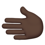 🫲🏿 Emoji Mano İzquierda: Tono De Piel Oscuro en Apple iOS 15.4.