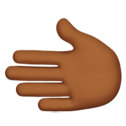 Emoji 🫲🏾 Mano Sinistra: Carnagione Abbastanza Scura su Apple iOS 15.4.