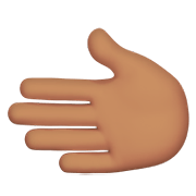Emoji 🫲🏽 Mano Sinistra: Carnagione Olivastra su Apple iOS 15.4.