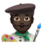 Emoji 👨🏿‍🎨 Artista Uomo: Carnagione Scura su Apple iOS 15.4.