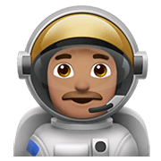 👨🏽‍🚀 Emoji Astronaut: mittlere Hautfarbe Apple iOS 15.4.