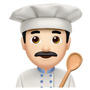 Émoji 👨🏻‍🍳 Cuisinier : Peau Claire sur Apple iOS 15.4.