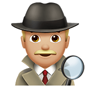 🕵🏼‍♂️ Emoji Detective Hombre: Tono De Piel Claro Medio en Apple iOS 15.4.