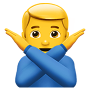🙅‍♂️ Emoji Homem Fazendo Gesto De «não» na Apple iOS 15.4.