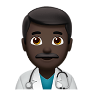 👨🏿‍⚕️ Emoji Arzt: dunkle Hautfarbe Apple iOS 15.4.