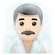 🧖🏻‍♂️ Emoji Hombre En Una Sauna: Tono De Piel Claro en Apple iOS 15.4.