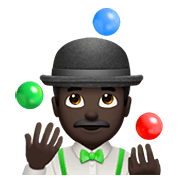 Emoji 🤹🏿‍♂️ Giocoliere Uomo: Carnagione Scura su Apple iOS 15.4.