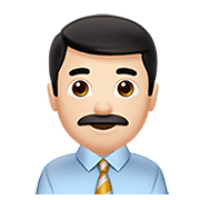 Emoji 👨🏻‍💼 Impiegato: Carnagione Chiara su Apple iOS 15.4.