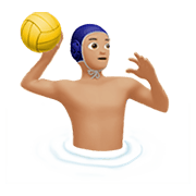 🤽🏼‍♂️ Emoji Hombre Jugando Al Waterpolo: Tono De Piel Claro Medio en Apple iOS 15.4.