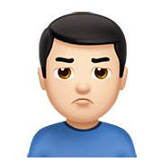 🙎🏻‍♂️ Emoji schmollender Mann: helle Hautfarbe Apple iOS 15.4.