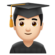 👨🏻‍🎓 Emoji Estudiante Hombre: Tono De Piel Claro en Apple iOS 15.4.