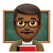 👨🏾‍🏫 Emoji Lehrer: mitteldunkle Hautfarbe Apple iOS 15.4.