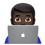 Émoji 👨🏿‍💻 Informaticien : Peau Foncée sur Apple iOS 15.4.