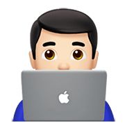 👨🏻‍💻 Emoji Tecnólogo: Tono De Piel Claro en Apple iOS 15.4.