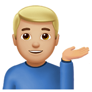Emoji 💁🏼‍♂️ Uomo Con Suggerimento: Carnagione Abbastanza Chiara su Apple iOS 15.4.