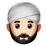 👳🏻‍♂️ Emoji Mann mit Turban: helle Hautfarbe Apple iOS 15.4.