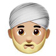 👳🏼‍♂️ Emoji Mann mit Turban: mittelhelle Hautfarbe Apple iOS 15.4.