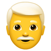 Emoji 👨‍🦳 Uomo: Capelli Bianchi su Apple iOS 15.4.