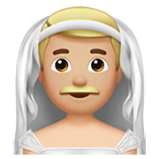 Emoji 👰🏼‍♂️ Sposo Con Velo: Carnagione Abbastanza Chiara su Apple iOS 15.4.