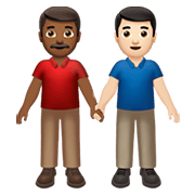 Emoji 👨🏾‍🤝‍👨🏻 Due Uomini Che Si Tengono Per Mano: Carnagione Abbastanza Scura E Carnagione Chiara su Apple iOS 15.4.