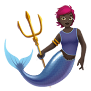 Emoji 🧜🏿 Sirena: Carnagione Scura su Apple iOS 15.4.