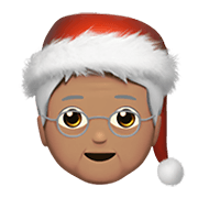 Emoji 🧑🏽‍🎄 Santa Claus: Carnagione Olivastra su Apple iOS 15.4.