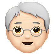 Emoji 🧓🏻 Adulto Anziano: Carnagione Chiara su Apple iOS 15.4.