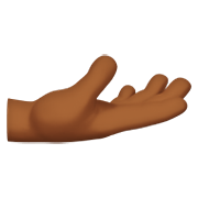 🫴🏾 Emoji Palma Para Cima Mão: Pele Morena Escura na Apple iOS 15.4.