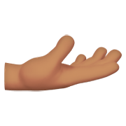 🫴🏽 Emoji Handfläche Nach Oben: mittlere Hautfarbe Apple iOS 15.4.