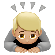 🙇🏼 Emoji sich verbeugende Person: mittelhelle Hautfarbe Apple iOS 15.4.