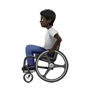 🧑🏿‍🦽 Emoji Person in manuellem Rollstuhl: dunkle Hautfarbe Apple iOS 15.4.