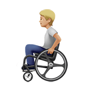🧑🏼‍🦽 Emoji Person in manuellem Rollstuhl: mittelhelle Hautfarbe Apple iOS 15.4.