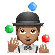 Emoji 🤹🏽 Persona Che Fa Giocoleria: Carnagione Olivastra su Apple iOS 15.4.