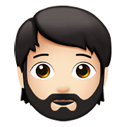🧔🏻 Emoji Persona Con Barba: Tono De Piel Claro en Apple iOS 15.4.
