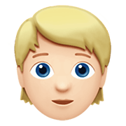 Emoji 👱🏻 Persona Bionda: Carnagione Chiara su Apple iOS 15.4.