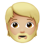 🧔🏼 Emoji Persona Con Barba: Tono De Piel Claro Medio en Apple iOS 15.4.